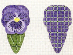 The Studio Midwest Pansy Scissor Case Needlepoint Canvas