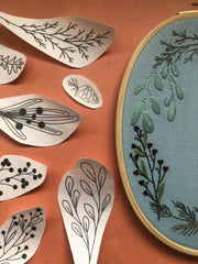 M Creative J Winter Forage Peel Stick & Stitch Embroidery Patterns