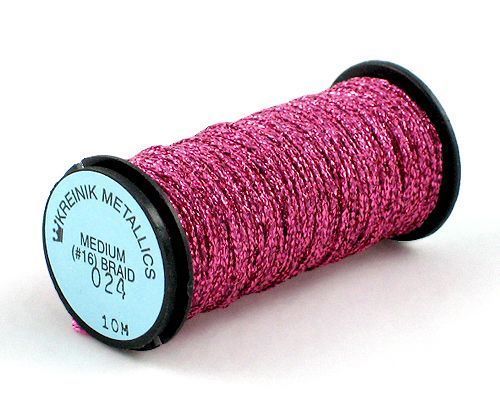 Kreinik Medium Braid #16 - 024L Fiery Fuchsia