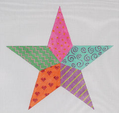 Kate Dickerson Needlepoint Collections Christmas Tree Topper Funky Fiesta Star Needlepoint Canvas