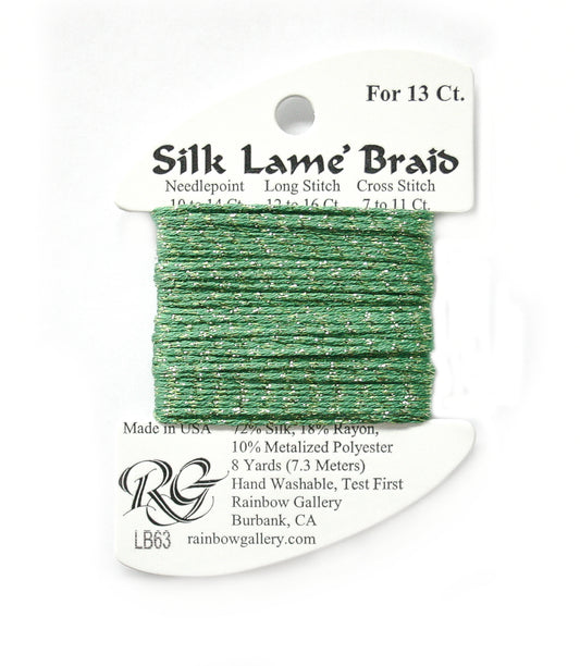 Rainbow Gallery Silk Lame Braid 13 - 063 Emerald