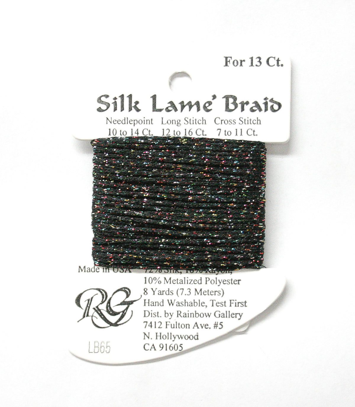 Rainbow Gallery Silk Lame Braid 13 - 065 Black Sparkle