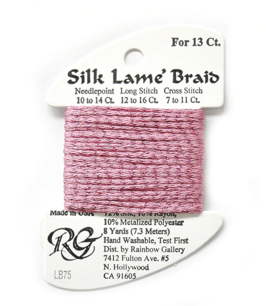 Rainbow Gallery Silk Lame Braid 13 - 075 Wild Rose