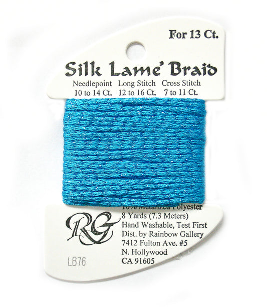 Rainbow Gallery Silk Lame Braid 13 - 076 Peacock Blue