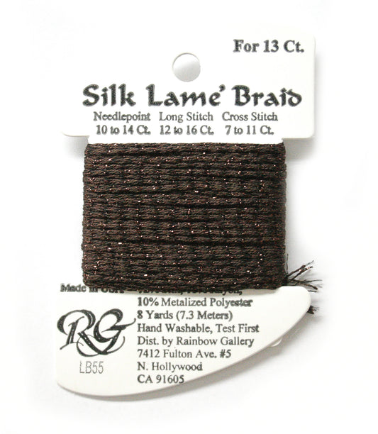 Rainbow Gallery Silk Lame Braid 13 - 055 Dark Chocolate