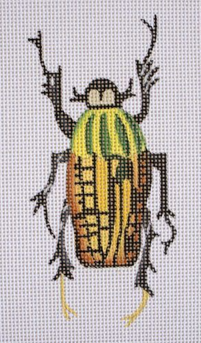 Melissa Shirley Designs Yellow/Black Beetle Needlepoint Canvas