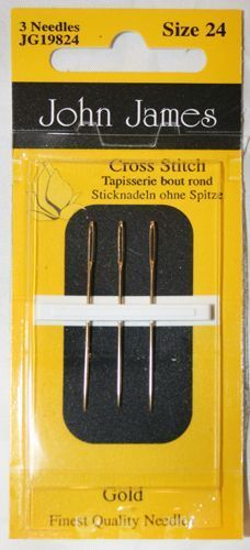 John James Gold Plated Tapestry Needles Size 24