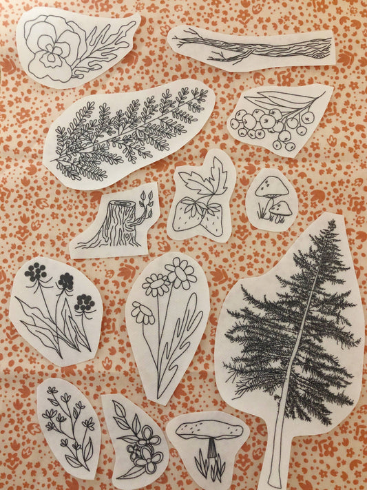 M Creative J Forest Forage Peel Stick and Stitch Embroidery Patterns