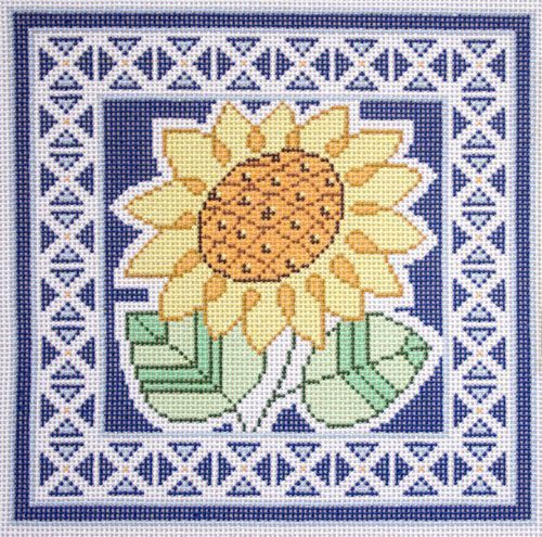 Lee's Needle Arts Sunflower on Blue A1299 Needlepoint Canvas