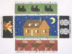 Colonial Needle Co. Cabin at Night Doorstop Needlepoint Canvas