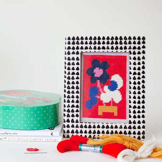 Unwind Studio Mickebana Trio Kit for Kids - Red Needlepoint Kit