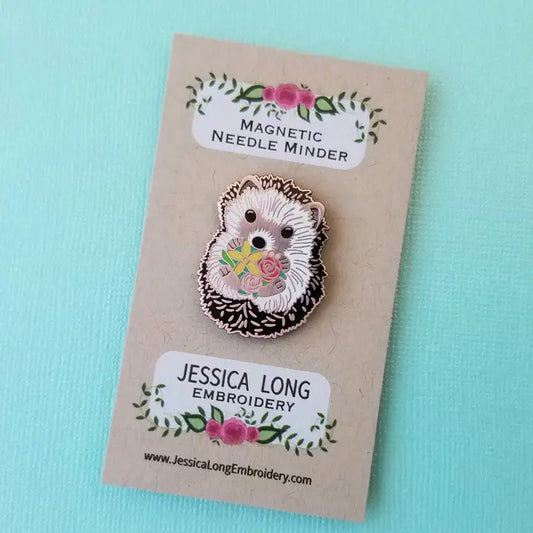 Jessica Long Embroidery Hedgehog Enamel Needle Minder