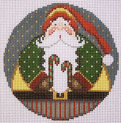 Needle Deeva Santa and Candy Canes Needlepoint Canvas