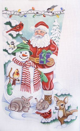 Alice Peterson Co. Santa/Snowman Stocking Needlepoint Canvas