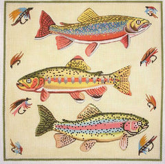 Alice Peterson Co. Three Fishes Needlepoint Canvas