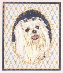 Barbara Russell Maltese Dog Needlepoint Canvas