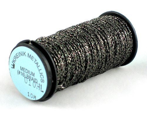 Kreinik Medium Braid #16 - 010HL Steel Grey Hi Lustre