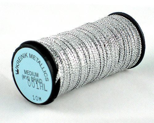 Kreinik Medium Braid #16 - 001HL Silver Hi Lustre