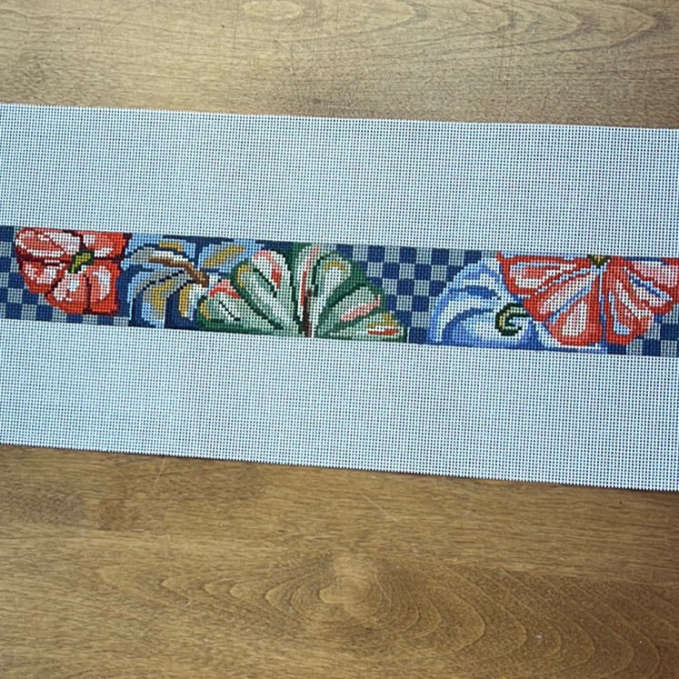 The Gingham Stitchery Amelia Bond Designs Tumbling Pumpkins Belt Needlepoint Canvas