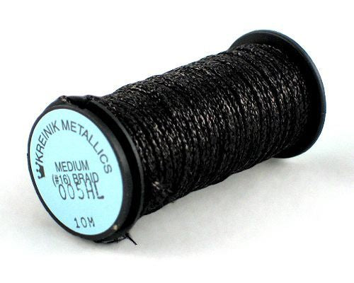 Kreinik Medium Braid #16 - 005HL Black Hi Lustre