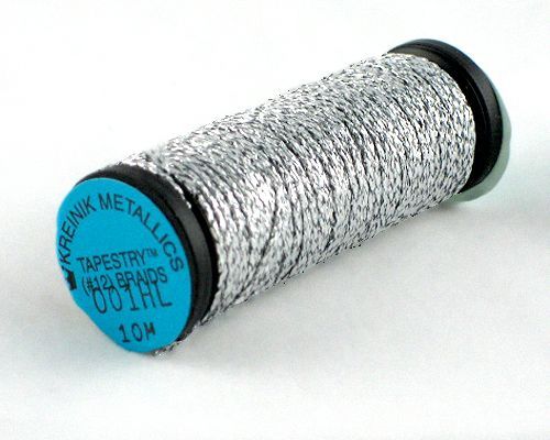 Kreinik Braid #12 - 001HL Silver Hi Lustre