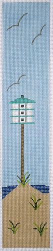 J. Child Designs Birdhouse on Sand Dune Bookmark Needlepoint Canvas