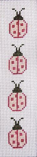 J. Child Designs Ladybugs, pink bookmark Needlepoint Canvas