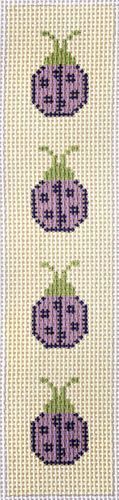 J. Child Designs Ladybugs, purple bookmark Needlepoint Canvas