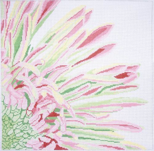 Jean Smith Designs Pink and green fringed Mum Needlepoint Canvas