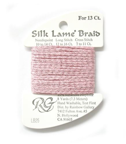 Rainbow Gallery Silk Lame Braid 13 - 025 Rose Pink