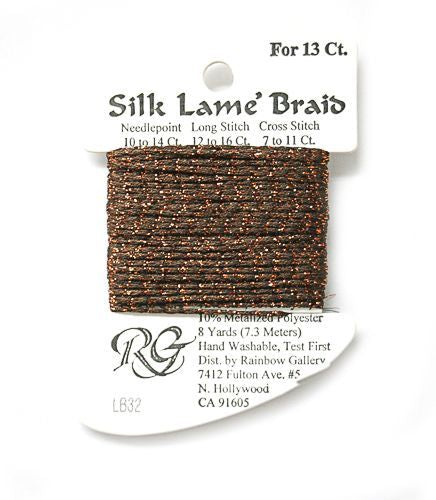 Rainbow Gallery Silk Lame Braid 13 - 032 Coffee