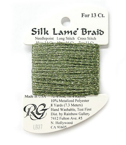 Rainbow Gallery Silk Lame Braid 13 - 037 Dark Avocado