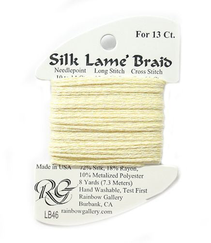 Rainbow Gallery Silk Lame Braid 13 - 046 Lemon Mist