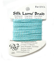 Rainbow Gallery Silk Lame Braid 13 - 051 Turquoise