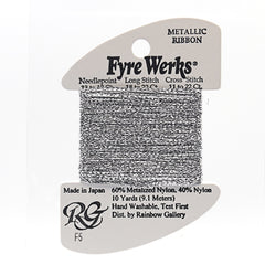 Rainbow Gallery Fyre Werks Metallic Ribbon - 05 Silver