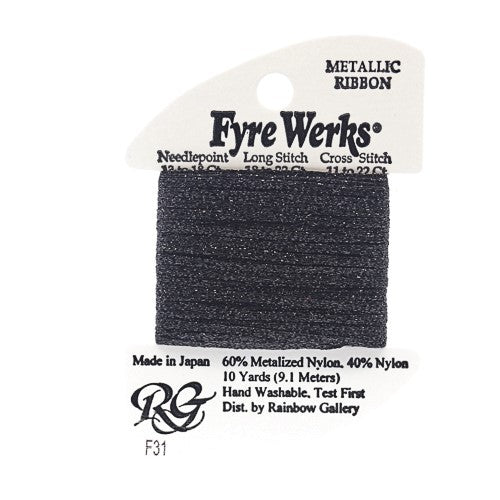 Rainbow Gallery Fyre Werks Metallic Ribbon - 31 Black