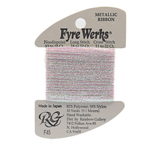 Rainbow Gallery Fyre Werks Metallic Ribbon - 45 White Pearl