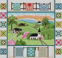 The Meredith Collection Treglown Designs Country Sampler Needlepoint Canvas