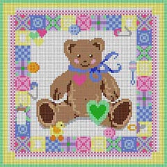 The Meredith Collection Treglown Designs Baby Quilt Block Needlepoint Canvas