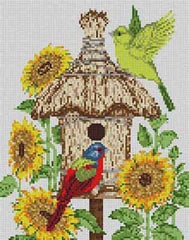 The Meredith Collection Treglown Designs Sunflower Birdhouse Needlepoint Canvas