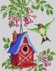 The Meredith Collection Treglown Designs Fuchsia Birdhouse Needlepoint Canvas