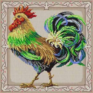 The Meredith Collection Treglown Designs Rooster Needlepoint Canvas