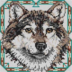 The Meredith Collection Treglown Designs Wolf Needlepoint Canvas - 14M