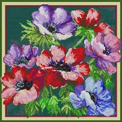 The Meredith Collection Treglown Designs Anemones Needlepoint Canvas