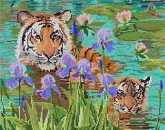 The Meredith Collection Treglown Designs Mom & Baby Tiger Needlepoint Canvas