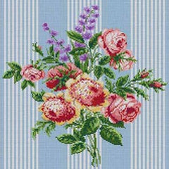 The Meredith Collection Treglown Designs Bouquet & Stripes Needlepoint Canvas