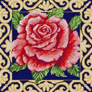 The Meredith Collection Treglown Designs Rose Gold Scroll Brdr Needlepoint Canvas