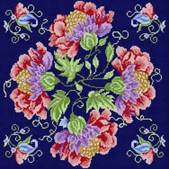 The Meredith Collection Treglown Designs Jacobean Flowers Needlepoint Canvas