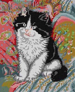 The Meredith Collection Treglown Designs Kitten On Pillow Needlepoint Canvas