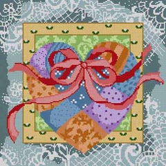 The Meredith Collection Treglown Designs Heart & Lace Needlepoint Canvas